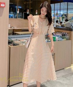 マキシ | ワンピース Aライン レディース チェック柄 上品 着痩せ Vネック 気質 ロングワンピース サマーワンピース 夏新作 大きいサイズ 40代 20代 30代 上品 通勤通学