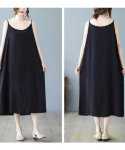 マキシ | キャミワンピ レディース 透け防止 インナーワンピース ミモレ丈 キャミソールワンピース 8色 綿 大きめ 40代50代 無地 ゆったり 20代30代 フェミニン