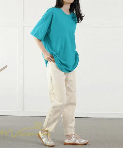 ｔシャツ・カットソー | Tシャツ 半袖 レディース トップス 無地 9色 ゆったり お出かけ スポーツ 日常 夏 丸首 春夏新作 コットン 可愛い クルーネック おしゃれ シンプル