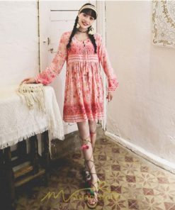 ミニ丈 | ワンピース レディース ワンピース長袖 夏秋ワンピ きれいめ 大人 森ガール 膝上 リゾート 花柄 おしゃれ デート 通勤 可愛い お呼ばれ シフォン