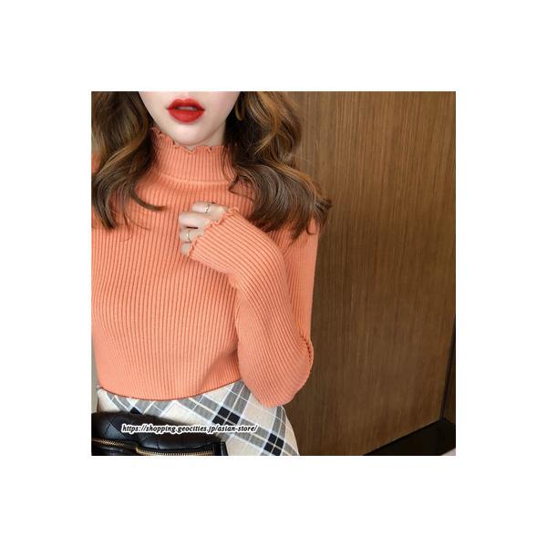 ニット・セーター | カットソー ニット レディース リブニット 長袖 秋冬 春 トップス スリム ストレッチ インナー 無地 着痩せ 通学通勤 長袖カットソー プルオーバー 長袖ニット