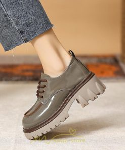 ローファー | 厚底 レディース 厚底スニーカー レースアップ スニーカー PU 合皮 通学 通勤 かわいい 送料無料 可愛い 冬 夏 秋 春