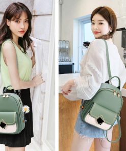 リュック | デイパック 3way レディース おしゃれ 小さめ フェイクレザー バックパック 配色 リュックサック ミニバイカラー