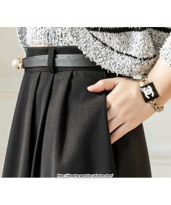 スカート | ロング レディース ロングフレア冬 ミモレ丈 暖かい ボトムス  ロング丈 ベルト付き 2022年秋冬 暖か 通学 通勤 ラシャ