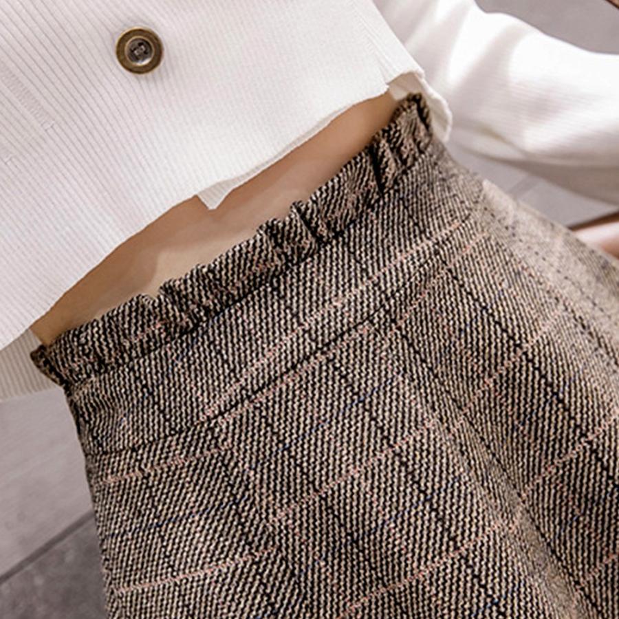 ミニスカート | Skirt ボトムス レディース グレンチェックスカート Aライン 秋冬 フレアスカート