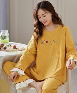 パジャマ ルームウェア | パジャマ ルームウェア レディース 春秋 長袖 パジャマ 綿ルームウェア 20色 上下セット 可愛い ナイトウェア Tシャツ 寝巻き 室内着 ホームウェア ロングパンツ