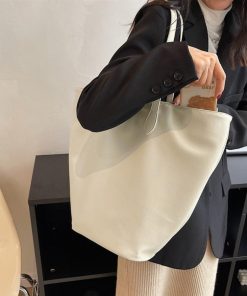 トートバッグ | PUレザー大容量 レトロ