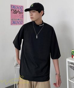 Tシャツ | Tシャツ メンズ 5分袖 カジュアル おしゃれ シンプル モックネック ゆったり 夏新作 英字 メンズスタイル 5分袖日常感 サマー カッコウイイ
