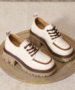 ローファー | 厚底 レディース 厚底スニーカー レースアップ スニーカー PU 合皮 通学 通勤 かわいい 送料無料 可愛い 冬 夏 秋 春