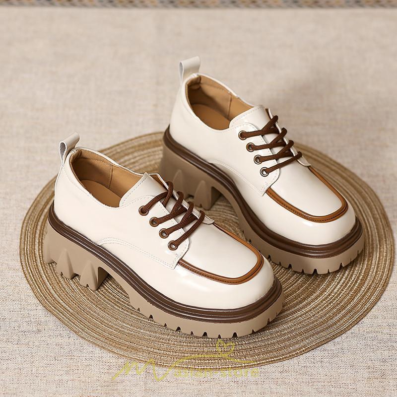 ローファー | 厚底 レディース 厚底スニーカー レースアップ スニーカー PU 合皮 通学 通勤 かわいい 送料無料 可愛い 冬 夏 秋 春