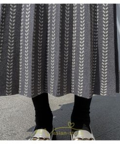 スカート | プリーツロング丈 プリーツ ロング2022 冬 秋 ニット 暖か  Aライン 着回し 通勤 出勤 おでかけ お出かけ デート 女子会 旅行