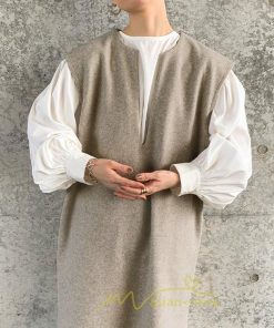 マキシ | ワンピース ジャンパースカート ジャンスカ 深Vネック ロングワンピース Vネック スリット入りロングワンピース ノースリーブ オフィス 大人 30代40代