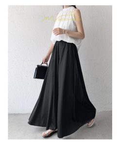 ワイドパンツ | パンツ レディース スカーチョ ガウチョ ボトムス スカンツ 無地 ガウチョパンツ ロング 美脚 ウエストゴム 春 秋 ゆったり 体型カバー