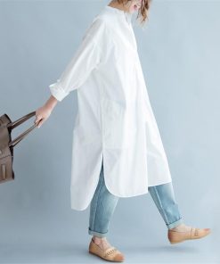 シャツ・ブラウス | ブラウス ロングシャツ レディース シャツワンピース ブラウス トレンド 春夏 大きいサイズ 韓国風 カジュアル 長袖シャツ ロングワンピース ゆったり