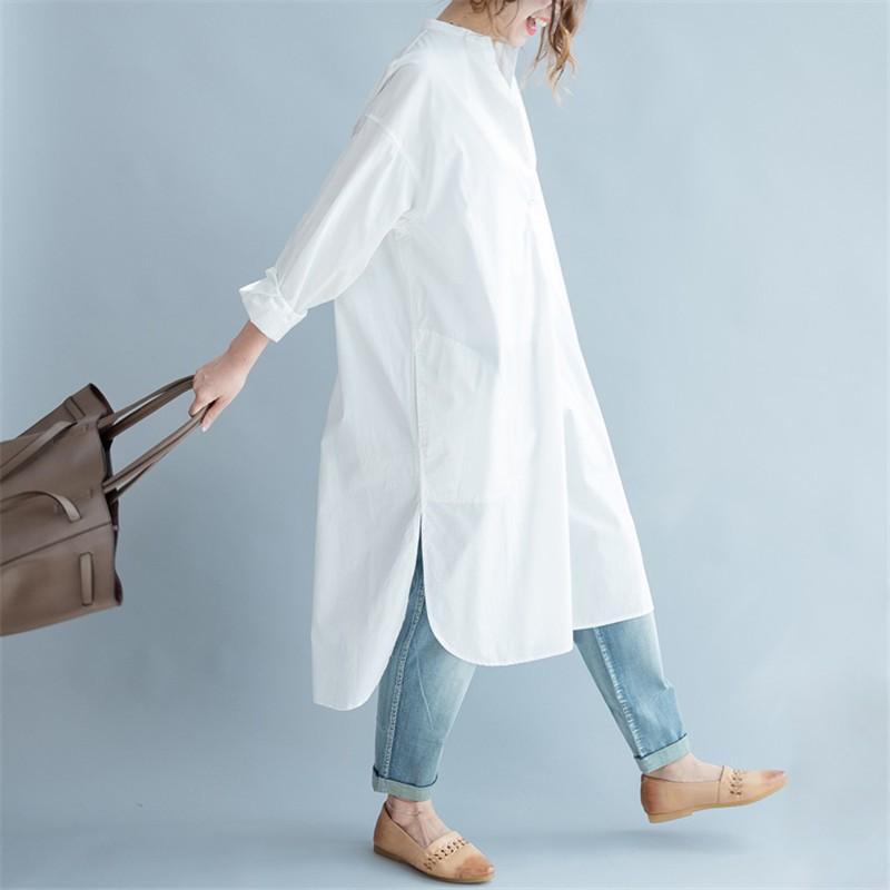 シャツ・ブラウス | ブラウス ロングシャツ レディース シャツワンピース ブラウス トレンド 春夏 大きいサイズ 韓国風 カジュアル 長袖シャツ ロングワンピース ゆったり