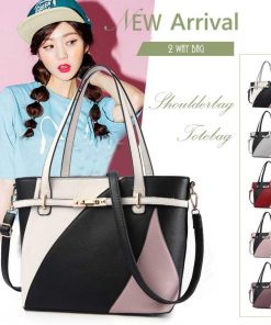 トートバッグ | 大きめ ショルダーバッグ バイカラー 大容量 レザーバッグ おしゃれ 2wayレディース 斜めがけバッグ