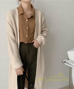 カーディガン | ロングニット2022秋冬 レディース アウター パフスリーブ 羽織り 長袖 ニット 20代40代 ニットカーデ 通学通勤 大人 セーター