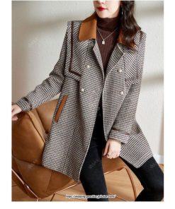 コート・ジャケット | アウター ジャケット テーラード シングル オフィス レディース 秋 20代30代40代50代 ラシャ テーラードジャケット グレンチェック ダブルブレスト