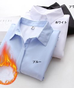 シャツ・ブラウス | 裏起毛シャツレディース 秋冬シャツ 暖かいインナー女性シャツ 長袖トップス 30代 50代 20代 シャツブラウス 40代 白 フォーマル ワイシャツ オフィス OL