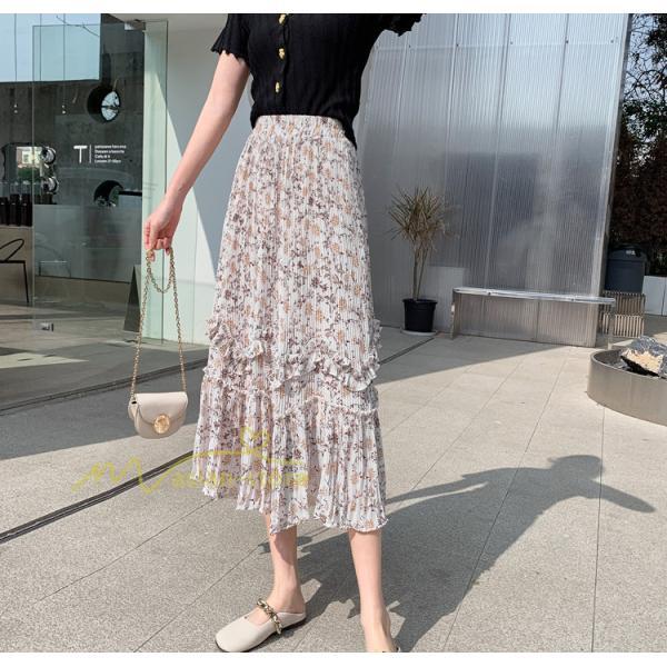 スカート | ロング 秋 花柄 柔らか ボトムス レディース ロングマキシ丈 シンプル 無地 カジュアル 着痩せ コーデ 春 30代 秋20代 40代 50代 夏物 夏