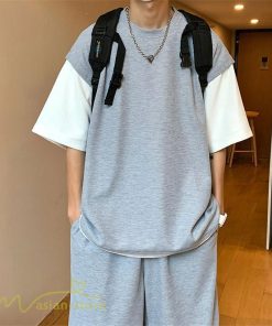 Tシャツ | Tシャツ メンズ 半袖 重ね着風 レイヤード 無地 ゆったり クルーネック カットソー 20代 30代 おしゃれ 無地 大きいサイズ シンプル 40代 カジュアル お出かけ