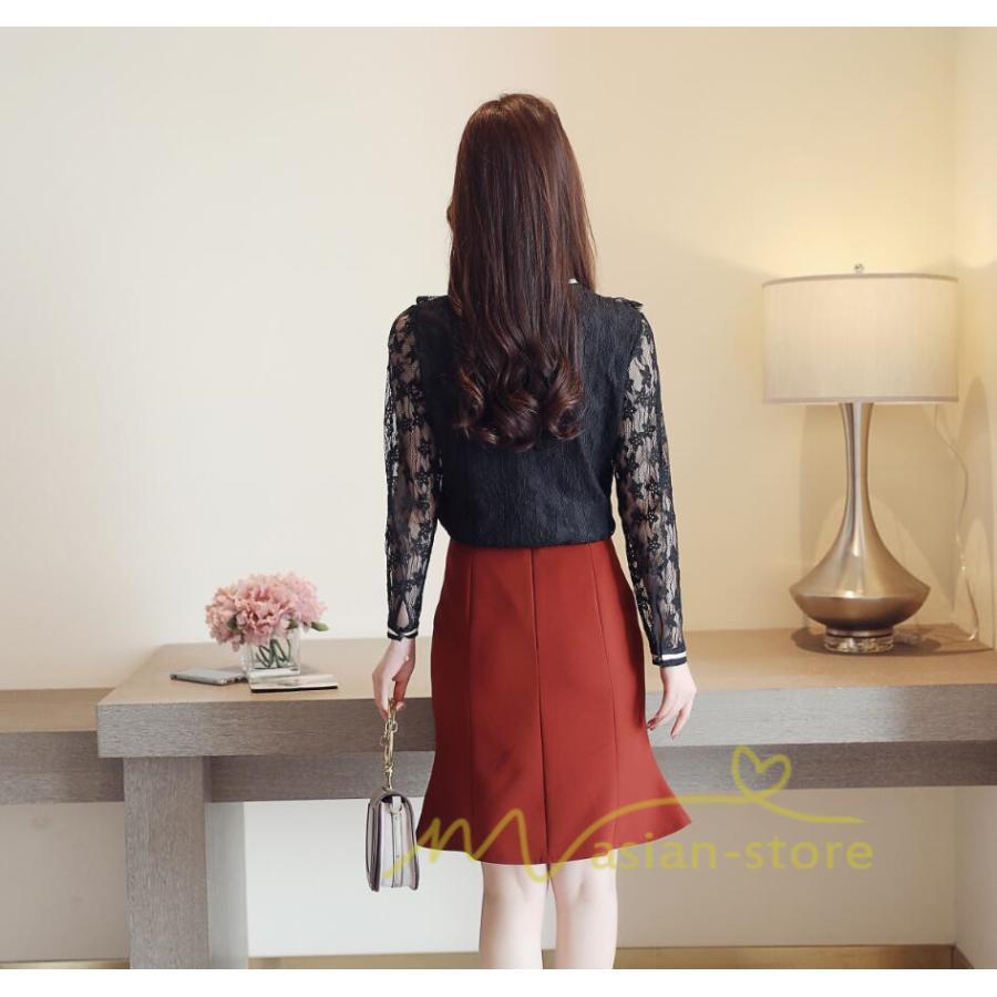 在庫ある | 短納期ブラウスレディースシャツ レースブラウス ビジネスカジュアルシャツトップス オフィスブラウス フォーマルシャツ 薄手 春夏衣装 通学通勤 リボン付き