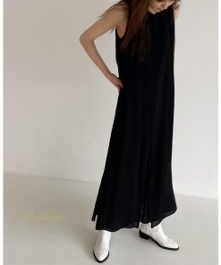 ノースリーブ | ワンピース マキシワンピース マキシワンピ マキシ ロングワンピース ワンピ スリット シンプル 無地 春夏 フレアワンピース ゆったり