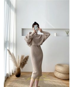 ニットワンピース | セットアップ レディース 秋冬 きれいめ ロング丈無地 20代30代40代50代 長袖 可愛い 大人 通勤 お出かけ お呼ばれ 着痩せ