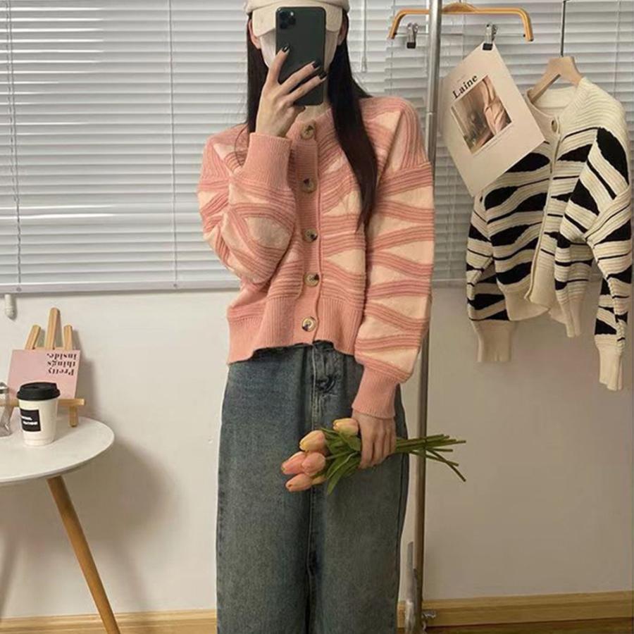 ニット・セーター | ニットカーディガン 秋冬レディース 配色