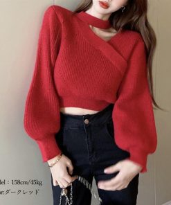 ニット・セーター | ショート丈 ニットトップスレディース秋冬