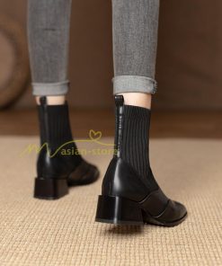 ショートブーツ | ブーツ レディース シューズ 靴 太ヒール チャンキーヒール ブーティー スクエアトゥ ソックスブーツ くつ COS コスプレ PUブーツ 合皮ブーツ