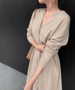 ワンピース | キーネック 大人 おしゃれ ロングワンピ 秋冬 シンプル 上品 ニットレディース セーター暖かい