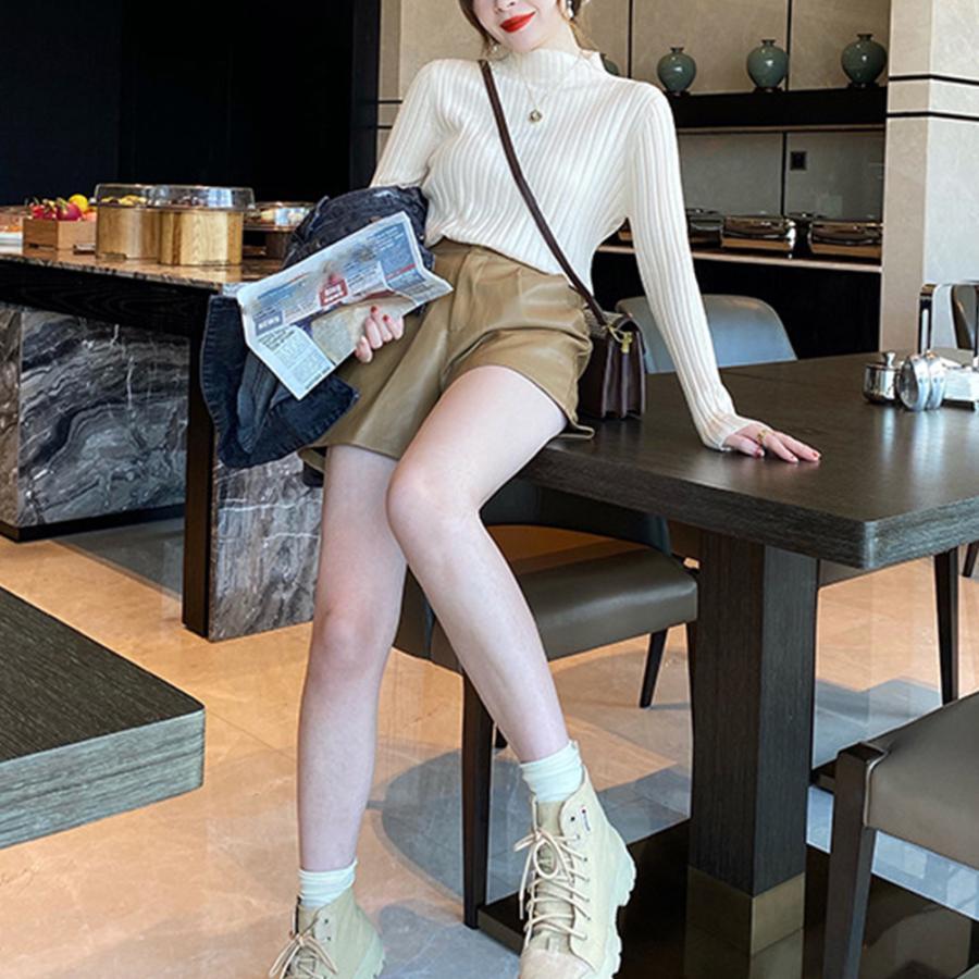 ニット・セーター | リブニットトップス プチハイネック