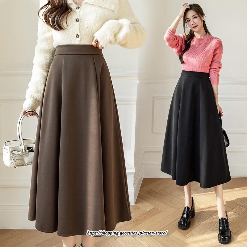 スカート | ロング秋 冬 レディース ボトムス ロング Aライン防寒 あったか 冬 暖か あたたか 秋冬 厚手 40代 30代 ラシャ 送料無料 50代