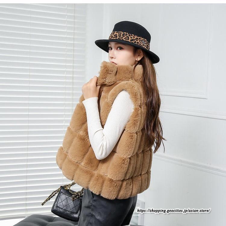ベスト | ボリュームフェイクファーファー毛皮レディース 冬 フェイクファー 毛皮コート アウター ノースリーブ ふわふわ ジレ 前開き 秋冬