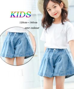 （子供）その他 | 子供服 デニムショートパンツ KIDS 韓国服 ジュニアサイズ 子ども服 女の子 ファッション ボトムス キッズ 小学生コーデ