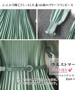 ドレス | プリーツ ワンピース ウエストマーク上品