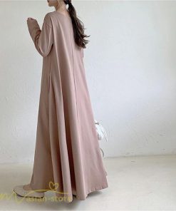 マキシ | Aラインワンピース ワンピース レディース 無地 長袖 マキシワンピース プルオーバー カジュアル 20代 30代 ゆったり 体型カバー フレア 40代 50代 おしゃれ