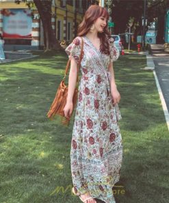 マキシ | ワンピース レディース ワンピ ロングワンピ ロング コットン ゆったり 夏 リゾート サマードレス かわいい 大人 Vネック オトナ 着痩せ レトロ 個性的