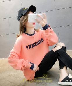 パーカー | トレーナー Tシャツ レディース 長袖 切り替え スウェット ゆったり 韓国風 トップス カジュアル 体型カバー 可愛い お出かけ 楽チン 通勤 通学