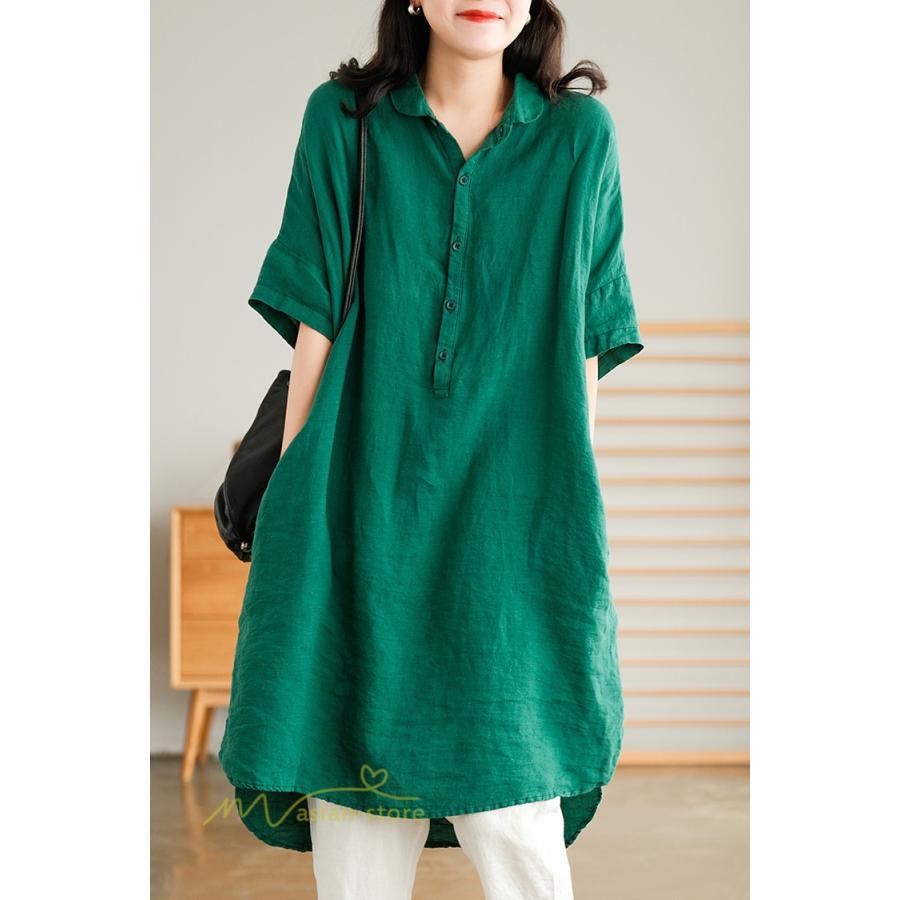 送料無料SALE | ワンピース レディース 夏 カットソー シャツワンピース スカート 麻 綿 大きいサイズ サマー Tシャツ 可愛い 30代 40代 20代 体型カバー ゆったり 送料無料