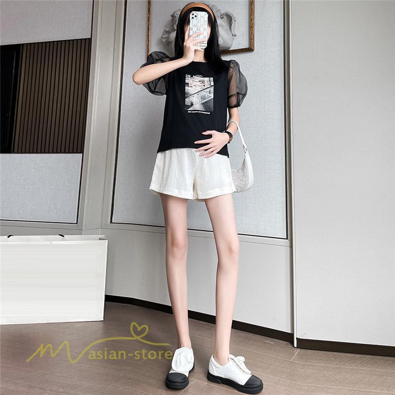 パンツ レギンス | マタニティパンツ ショート丈 レディース サマーパンツ 夏 薄手 ワイドパンツ 着痩せ ゆったり おしゃれ カジュアル 柔らか 上品 妊婦服 ウエスト調整 きれいめ