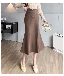 スカート | レディース フィッシュテール秋冬コーデ フレア AラインOL ビジネス カジュアル 大きいサイズ XL 20代 ラシャ 40代 上品 30代