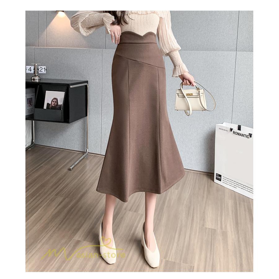 スカート | レディース フィッシュテール秋冬コーデ フレア AラインOL ビジネス カジュアル 大きいサイズ XL 20代 ラシャ 40代 上品 30代