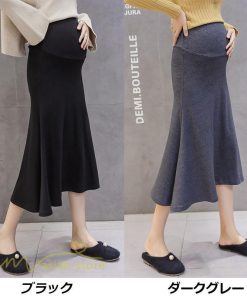 スカート | マタニティ ミディアム丈 マタニティウェア 無地 おしゃれ 可愛い マタニティウエスト調整 カジュアル 妊婦服 ウエスト調整 夏 きれいめ 春