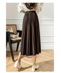 スカート | ロングロング 春 秋 プリーツ レデイース  体型カバー 着痩せ 通勤 通学 裏地付き ウエストゴム ゆったり お呼ばれ 楽チン 女子会 キレイめ