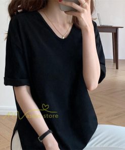 tシャツ・カットソー | Tシャツ ティーシャツ トップス カットソー レディース 春 夏 半袖 無地 綿 スリット 20代30代40代50代 お出かけ 体型カバー 通勤通学 着回し カジュアル 上品