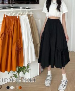 フレアスカート | シャーリングスカート レディース 韓国