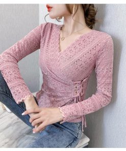 ｔシャツ・カットソー | ブラウス レース トップス Vネック 総レース 長袖 総花柄 レディース オフィス カットソー 透け感 エレガント 大人 重ね着 インナー きれいめ セクシー 春秋