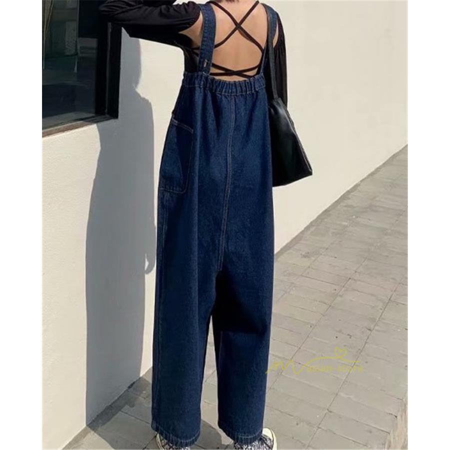 オーバーオール サロペット | オーバーオール レディース デニムサロペット サロペットパンツ 秋服 ボトムス オールインワン ゆったり 通勤通学 ガウチョパンツ ワイドパンツ サロペット